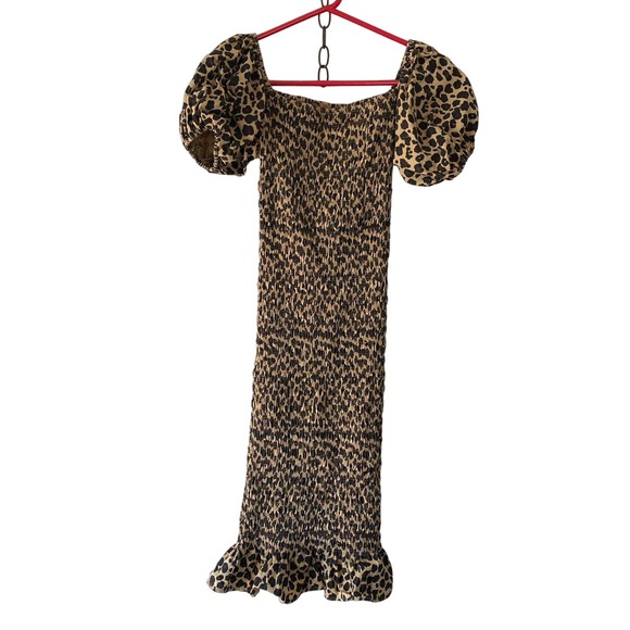 Cheetah leopard cotton stretch bodycon - Picture 1 of 4